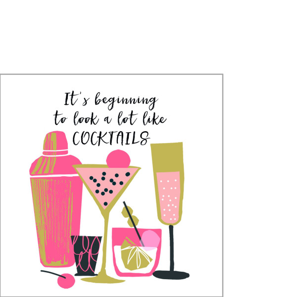 Servietten IT`S BEGINNING in bunt aus Papier