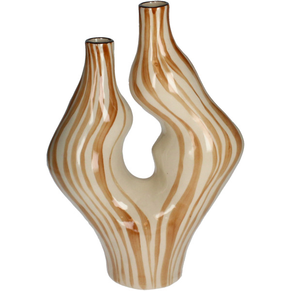Vase ORGANIC STRIPES BROWN
