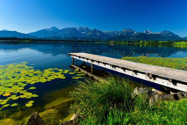 Akustikbild BERGSEE MIT STEG aus Materialmix