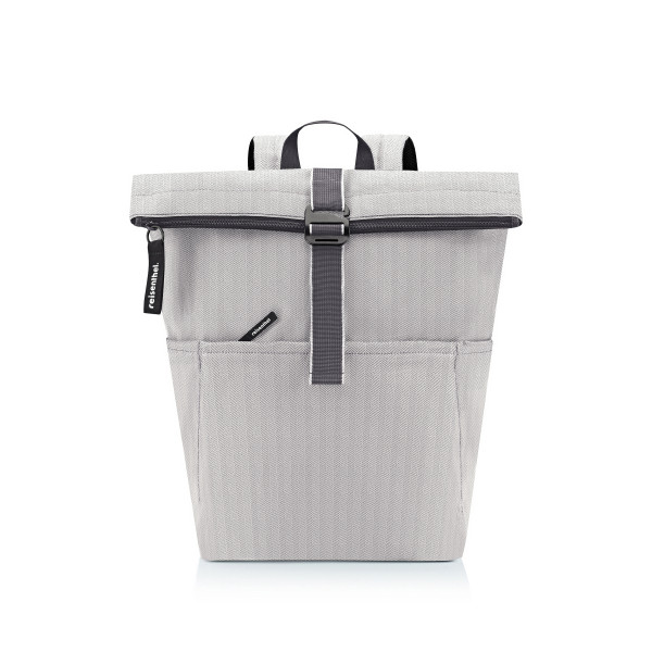 rolltop reisenthel backpack - herringbone in grau aus Polyester