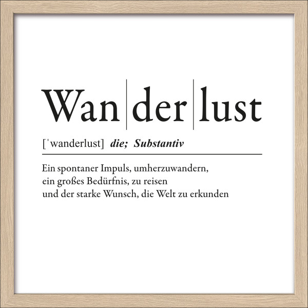 Gerahmtes Bild WANDERLUST