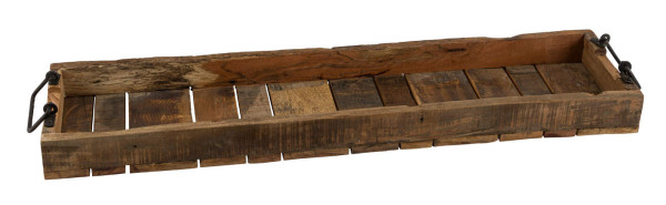 Tablett mit Henkel in natur aus Holz