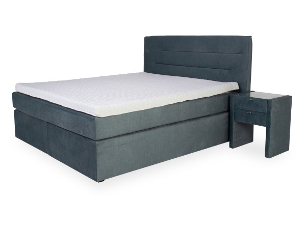 Boxspringbett vito ASETTO in petrol aus Stoff
