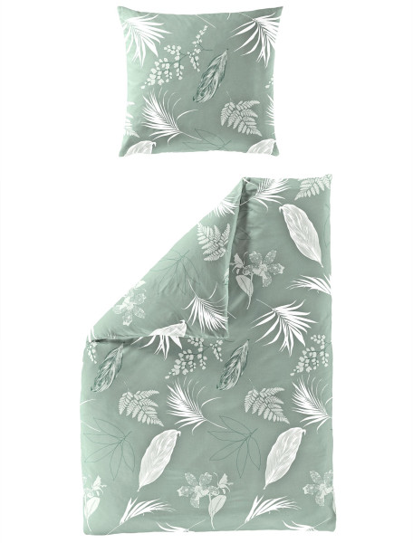 Bettwäsche Mako-Satin jade in jade aus Baumwolle