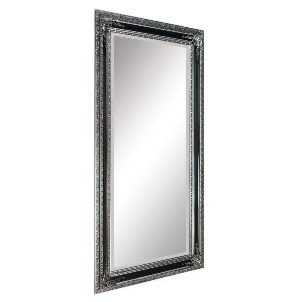 Rahmenspiegel LARA in schwarz/silber aus Holz