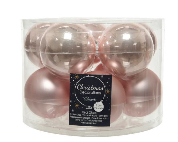 Weihnachtskugel-Box PUDERROSA in rosa aus Glas