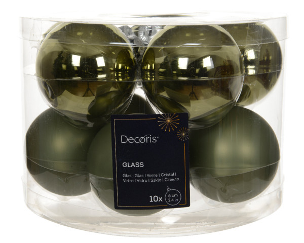 Weihnachtskugel-Box ROSMARIN in grün aus Glas