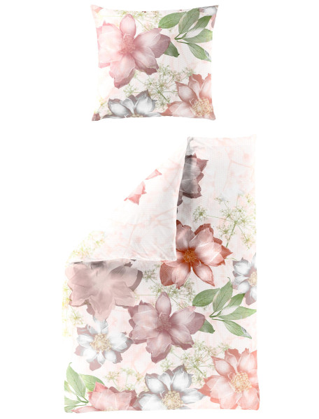 Bettwäsche Mako-Satin peach in peach aus Baumwolle