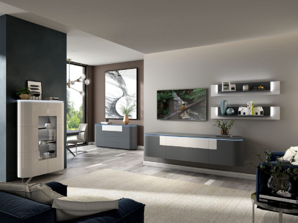 Bar DSIGN ESANO in grau aus Lack Hochglanz