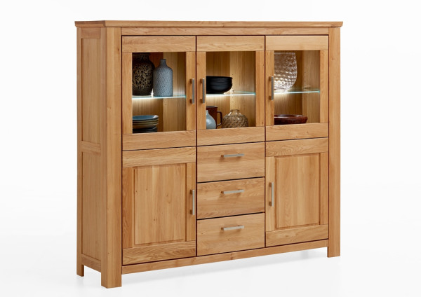 Highboard Rolf Weber NEUKALEN in Wildeiche aus Teilmassiv
