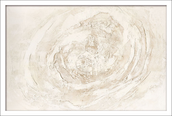 Gerahmtes Bild WHITE SWIRL in mehrfarbig aus Holz