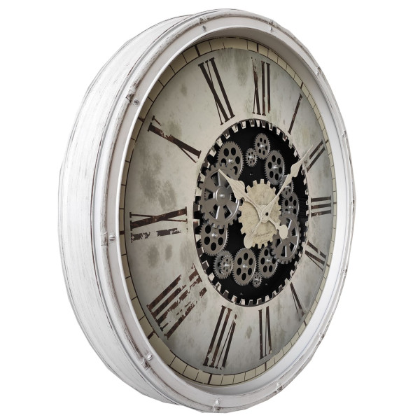 Wanduhr in weiß aus Kunststoff