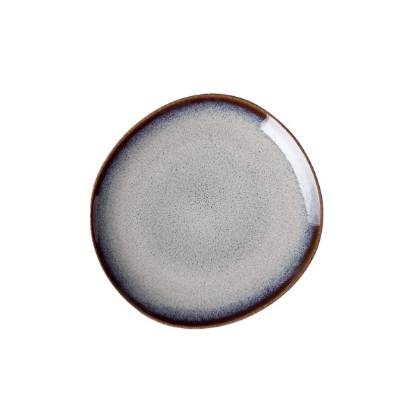 Brotteller LAVE beige in beige aus Steingut