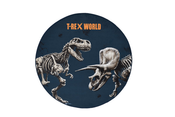 Teppich T-REX WORLD in blau aus Polyester