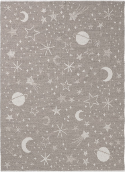 Kinderwolldecke UNIVERSE TAUPE in grau aus Schurwolle