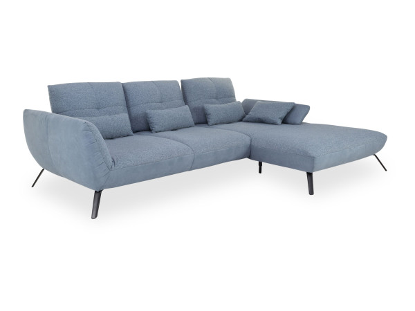 Polsterecke Paris in blau aus Stoff