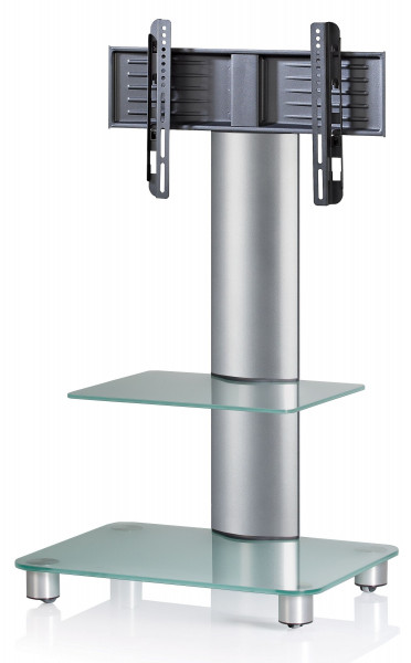 TV-Standfuß Bilano in silberfarben aus Aluminium
