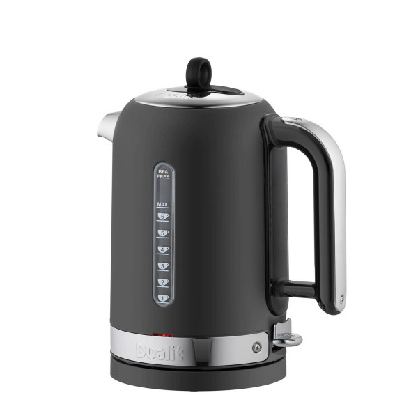 Wasserkocher Dualit Kettle in schwarz aus Edelstahl