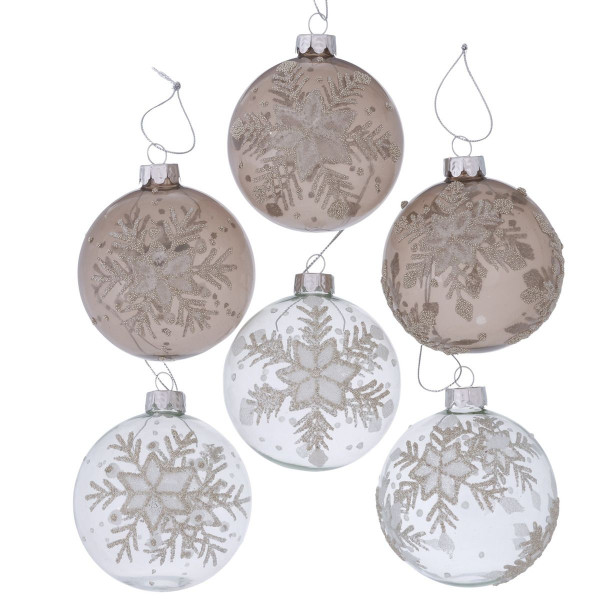 Weihnachtskugel FLAKEY in mehrfarbig aus Glas
