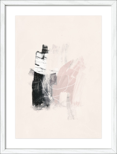 Gerahmtes Bild ABSTRACT in mehrfarbig aus Glas satiniert