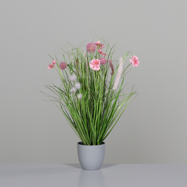 Kunstblume Wiesenblumen in pink aus Kunststoff