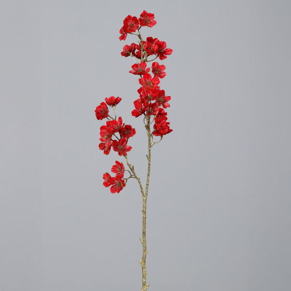 Kunstblume KIRSCHBLÜTE in rot aus Kunststoff