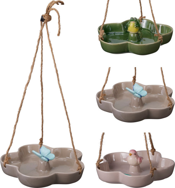 Vogeltränke in bunt aus Porzellan