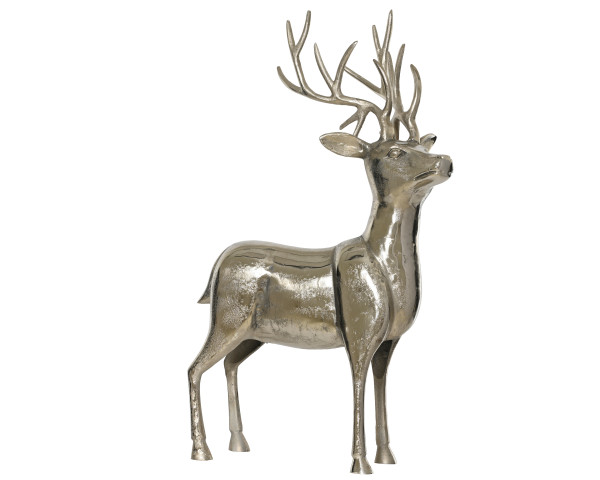 Hirsch in silberfarben aus Aluminium