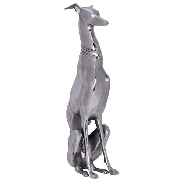 Hundefigur in silberfarben aus Aluminium