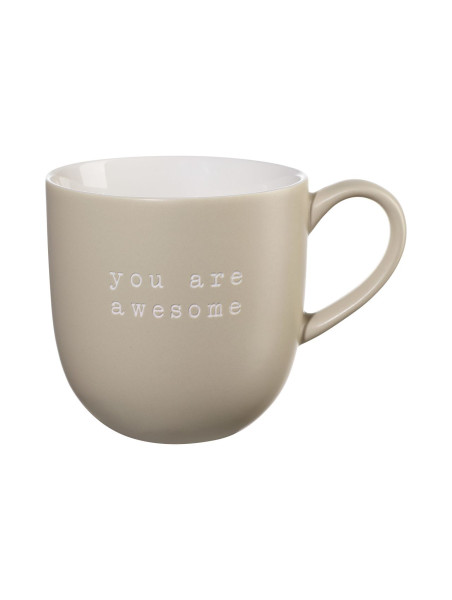 Henkelbecher HEY! in nude aus Bone China