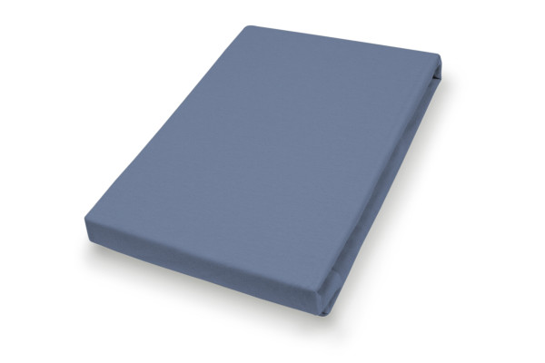 Spannbettlaken Jersey blau in blau aus Baumwolle