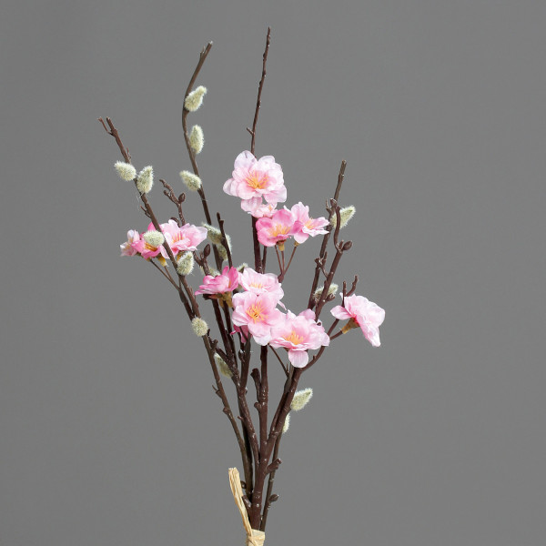 Kunstblume Weidenkätzchen in rosa aus Kunststoff
