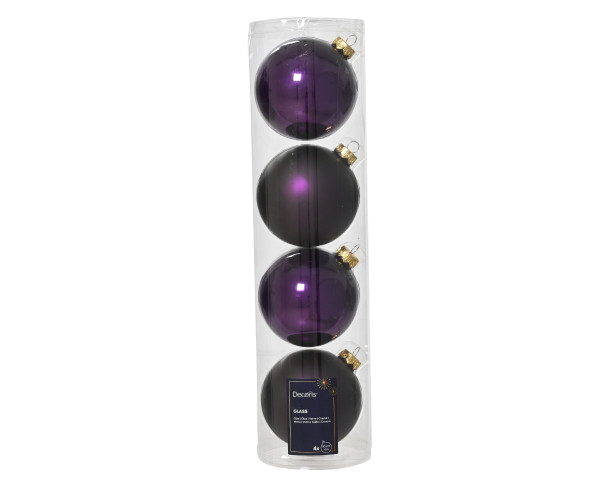 Weihnachtskugel-Box FEIGE in lila aus Glas