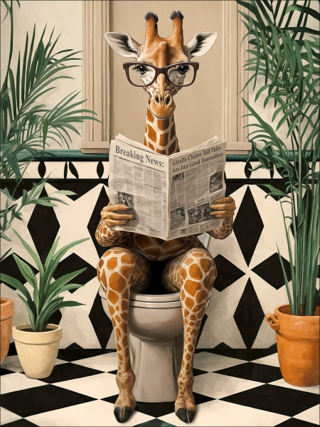 Glasbild LUSTIGE GIRAFFE