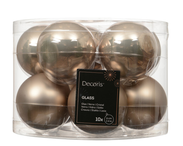 Weihnachtskugel-Box RAUCHPERLE in grau aus Glas