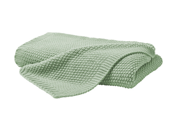 Wohndecke STRICK in  salbei aus Polyacryl