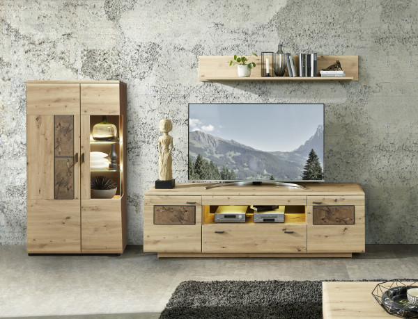 Wohnwand vito LAVADO in Artisaneiche aus Dekor