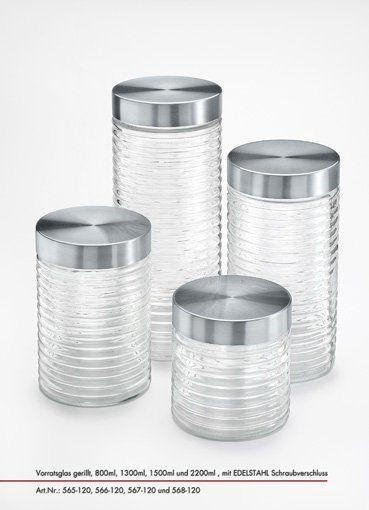 Vorratsglas gerillt (BHT 11x12x11 cm)