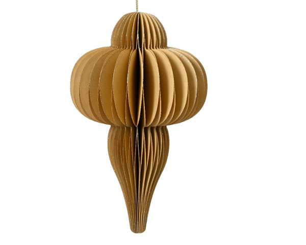 Christbaumschmuck Hänger ORNAMENT in beige aus Papier