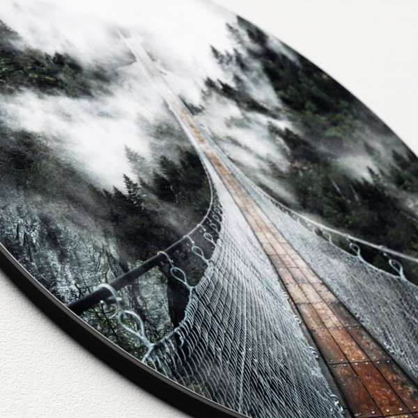 Glasbild SUSPENSION BRIDGE in mehrfarbig aus Glas