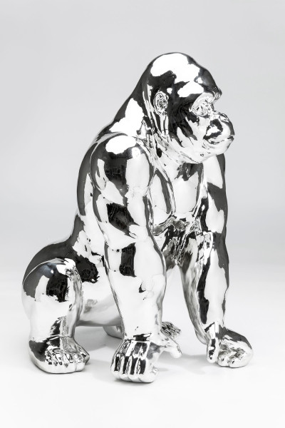 KARE Deko Figur Gorilla Chrome