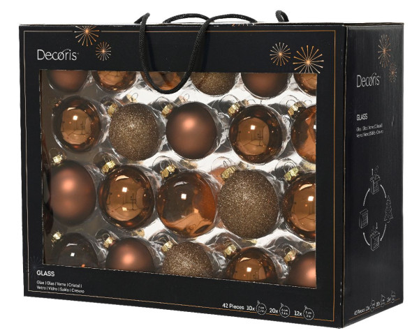 Weihnachtskugel-Box MAXI ESPRESSOBRAUN in braun aus Glas