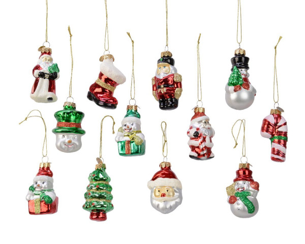 Weihnachtskugel XMAS in rot aus Glas
