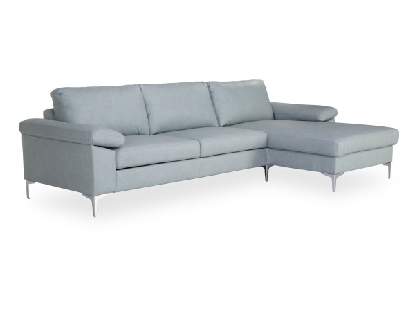 Polsterecke COLLINS 2.0 in Lightblue aus Leder