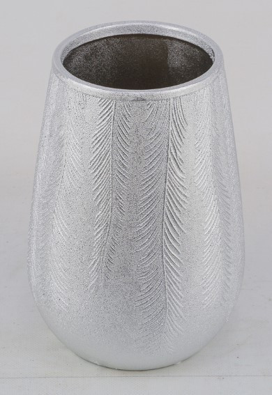 Vase ZWEIGE in silberfarben aus Steingut