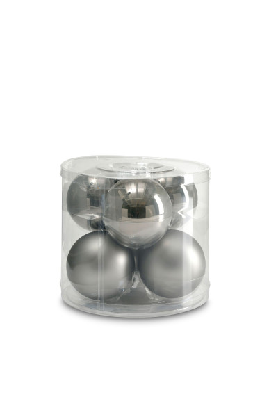 Weihnachtskugel-Box ZART GRAU in grau aus Glas