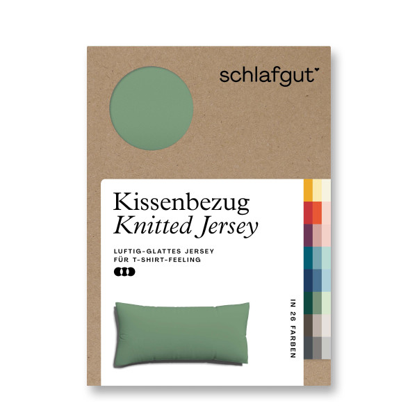 Kissenbezug Knitted Jersey in grün aus Mischgewebe
