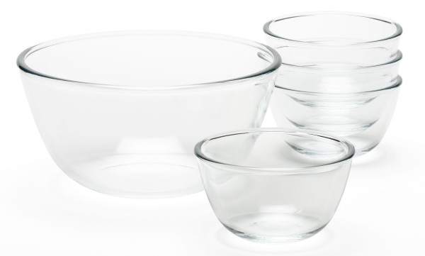Schüssel-Set in klar aus Glas