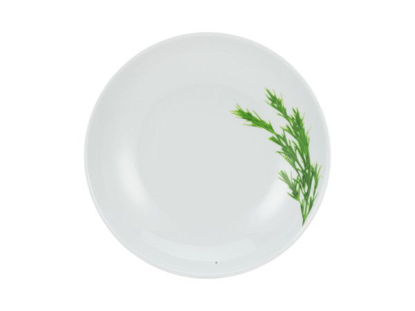 Pastateller ROSMARIN in weiß aus Opalglas