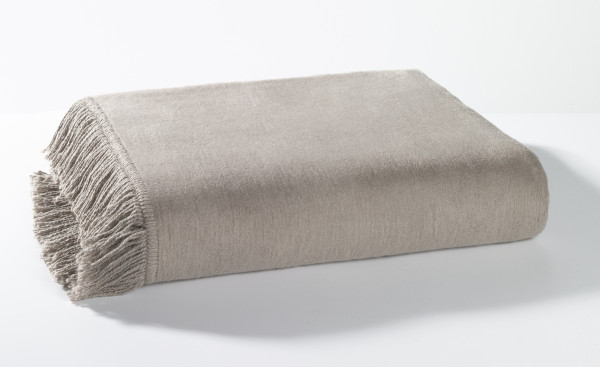 Wohndecke taupe in taupe aus Mischgewebe